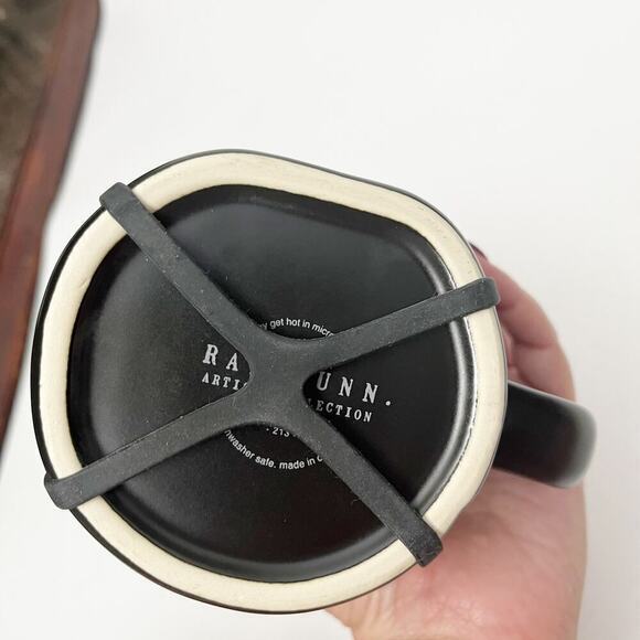 Rae Dunn Halloween BOOOO! Black Mug with White Ghost + RIP Headstone Topper NEW! - Picture 5 of 5